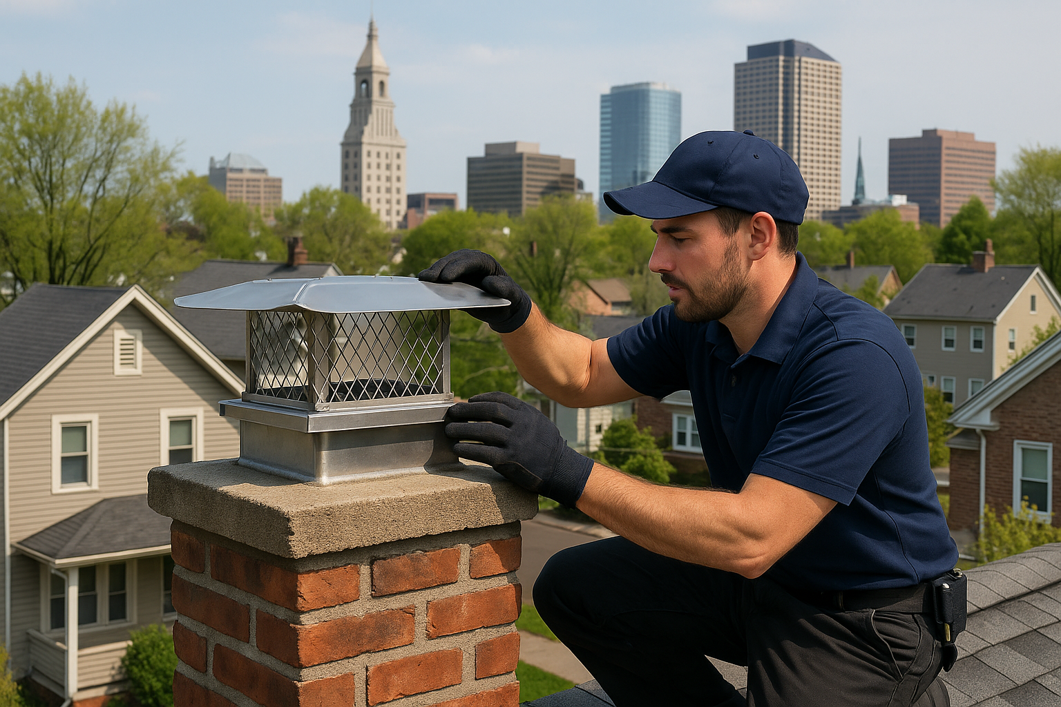 Chimney inspection in Manchester CT home