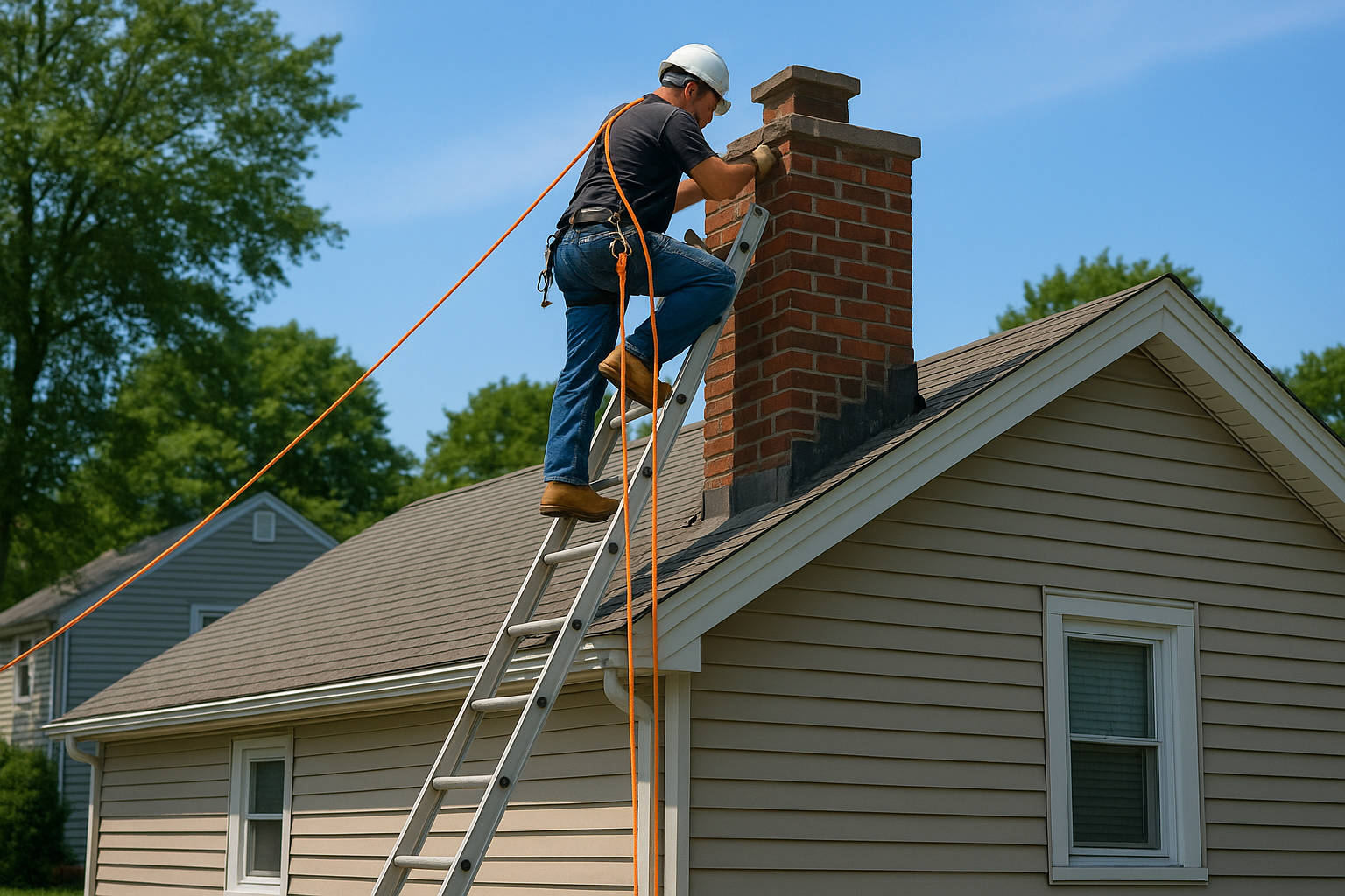 Chimney technician card graphic